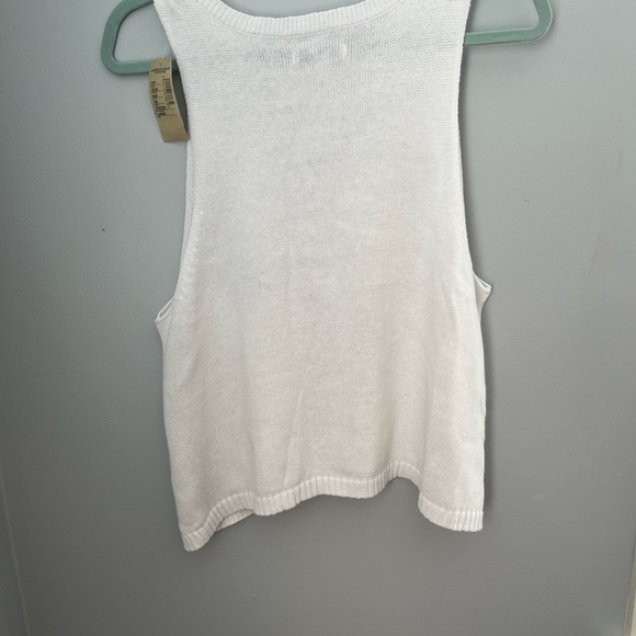 American Eagle Outfitters White Ribbed Cropped Tank Top - Picture 2 of 10